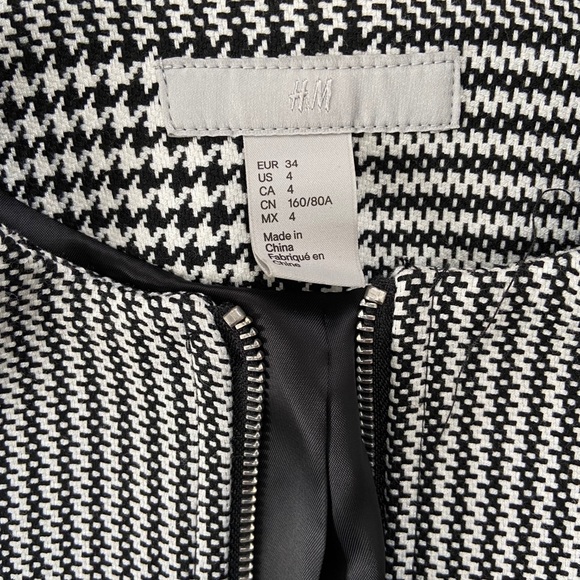 H&M full zip houndstooth blazer jacket 4 - Picture 6 of 7